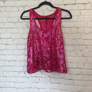 Nollie pink glitter zigzag top